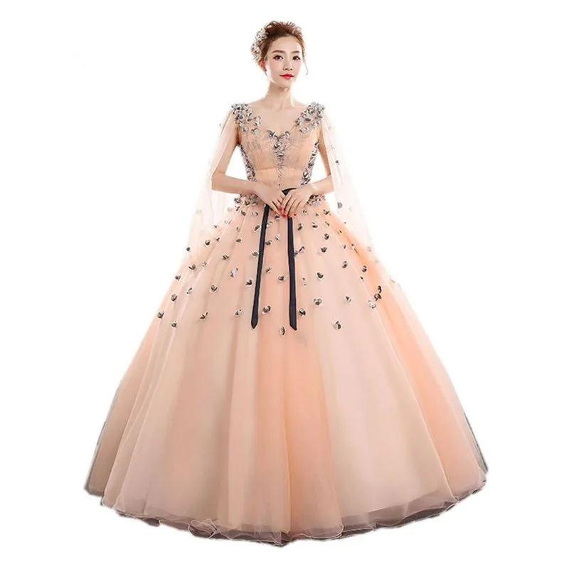 Vestidos Quinceanera 15 Anos бальные Платья пышные платья новое платье для выпускного вечера с аппликацией для вечерние платья с v-образным вырезом Vestido - Цвет: image color