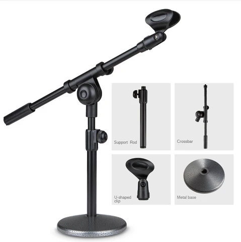 Metal Base Kalaok Microphone Stand Profession Broadcast studio Condenser Microphone Holder with Boom arm 3/8" 5/8"