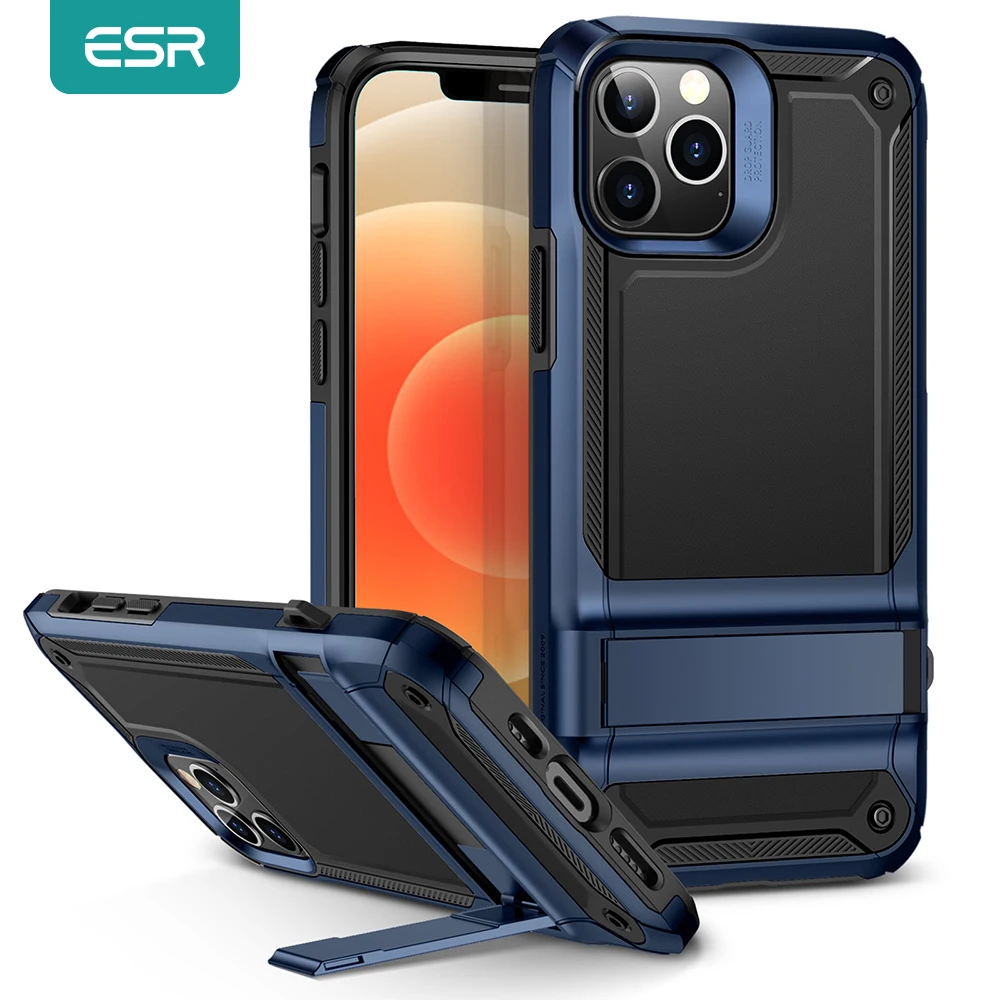 ESR Luxury Case for iPhone 12 Pro Heavy Duty Kickstand Phone Case for iPhone 12 Back Cover Shockproof Protective Case with Stand