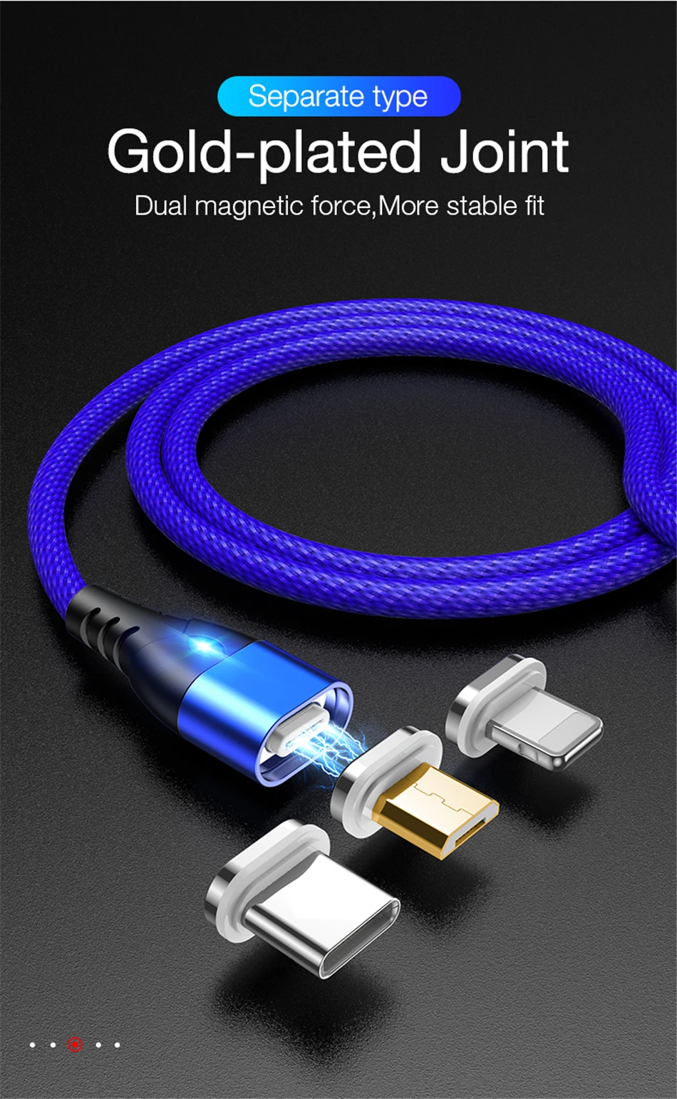 Магнитный Micro usb type-C кабель для iPhone кабели освещения 1 м 2 м 3A провод для быстрого заряда type-C Магнитный кабель для зарядки телефона