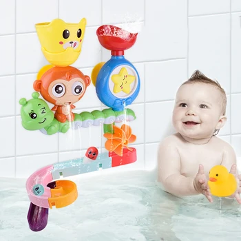 

Baby Bath Toys Suction Cup Track Water Games Toys Cartoon Monkey Classic Shower Water Toy Bathroom Swimming Kid Toys