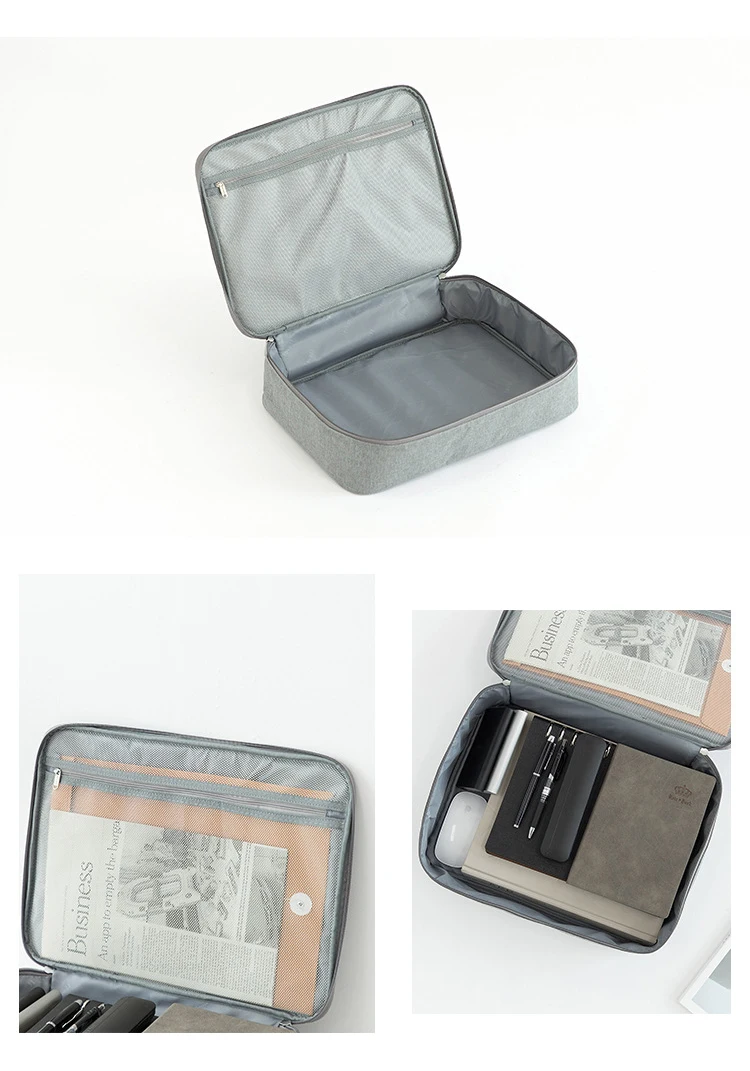 Document Storage Bag Extra Large Capacity Travel Zip Bags Cable Organizer Account Passport Storages Pouch For Important Items