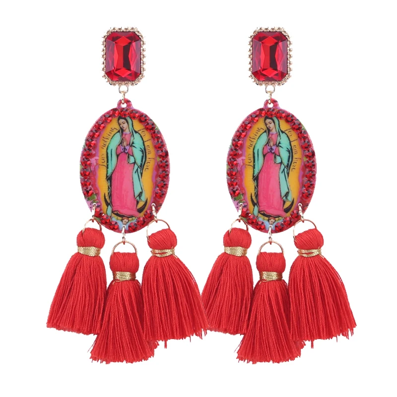 Earrings-for-women-Tassel-Earrings-for-women-Red-2