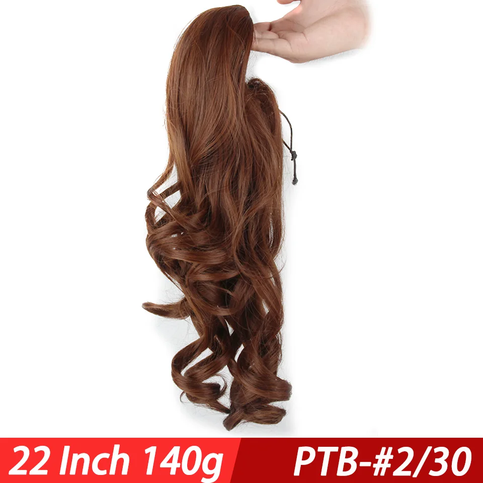 Pageup длинные афро кудрявые шнурки конский хвост Синтетический шиньон конский хвост волос кусок для женщин поддельные булочки клип в наращивание волос - Цвет: PTB-2I30