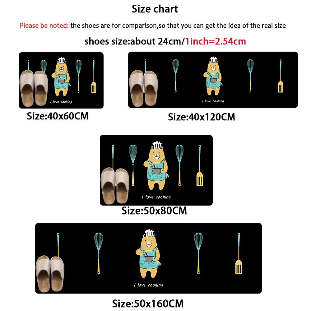 Рождественские украшения для дома мультяшный медведь узор кухонный Коврик придверный коврик для улицы коврик для входной двери полиэстер