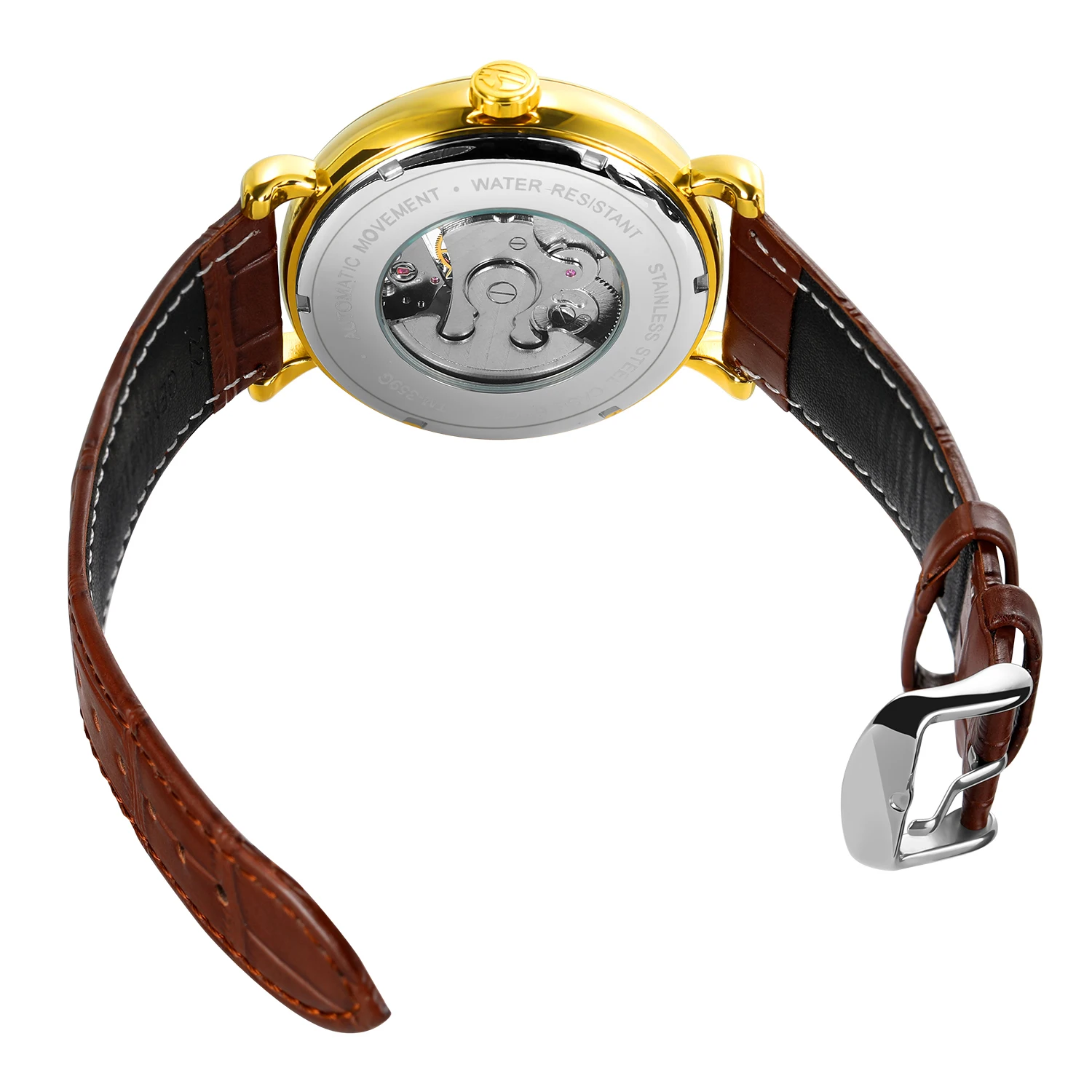 Forsining men leisure simple hollow tourbillon mechanical movement automatic mechanical watch wrist band watch