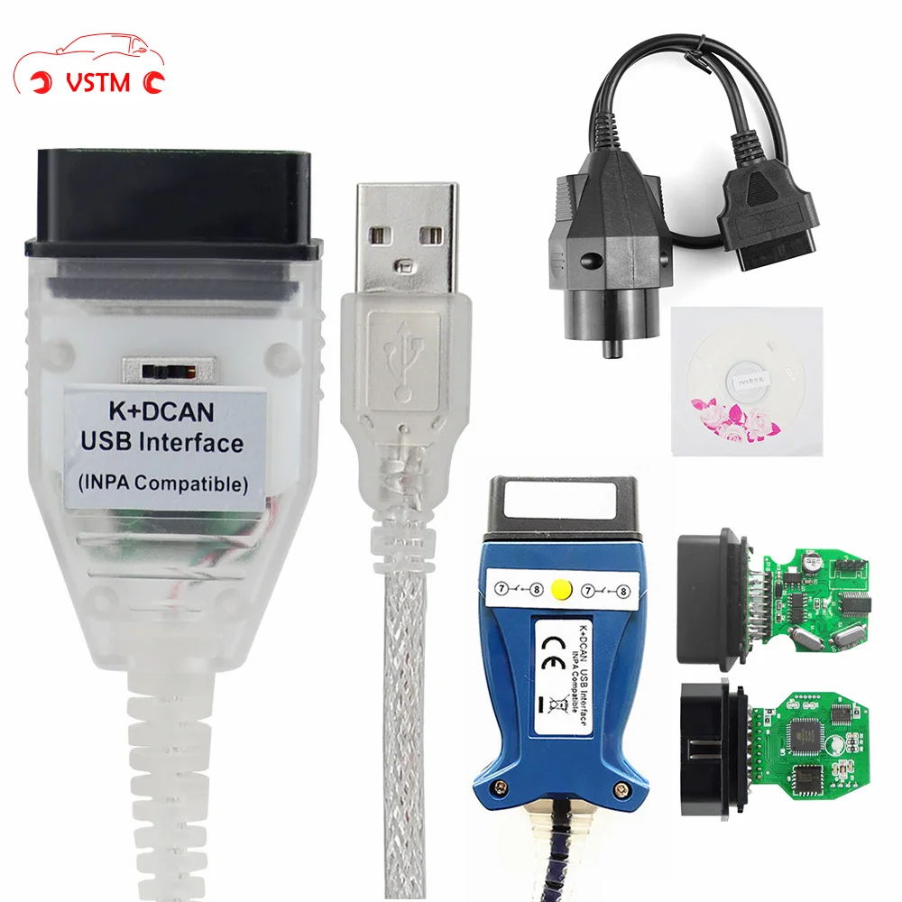2021 полный чип для BMW INPA K DCAN + может FTDI USB диагностический Интерфейс совместим с