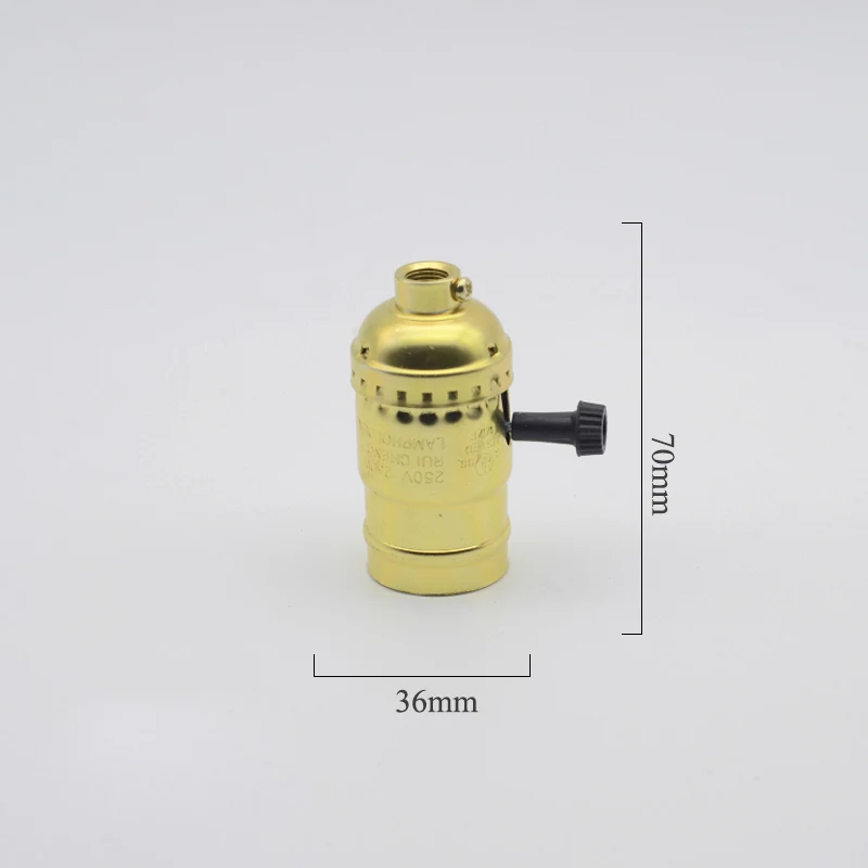 Винтажная лампа базовый фитинг E27 Розетка База DIY Светодиодная лампа светильник с держателем аксессуары для люстры лампочка розетка - Цвет: Gold With Switch