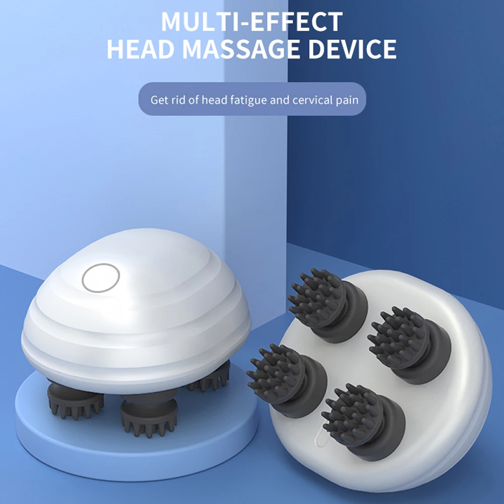 Smart Scalp Massager Octopus 5 Gears Mini Rechargeable Pet Cats Electric Head Waterproof Portable |