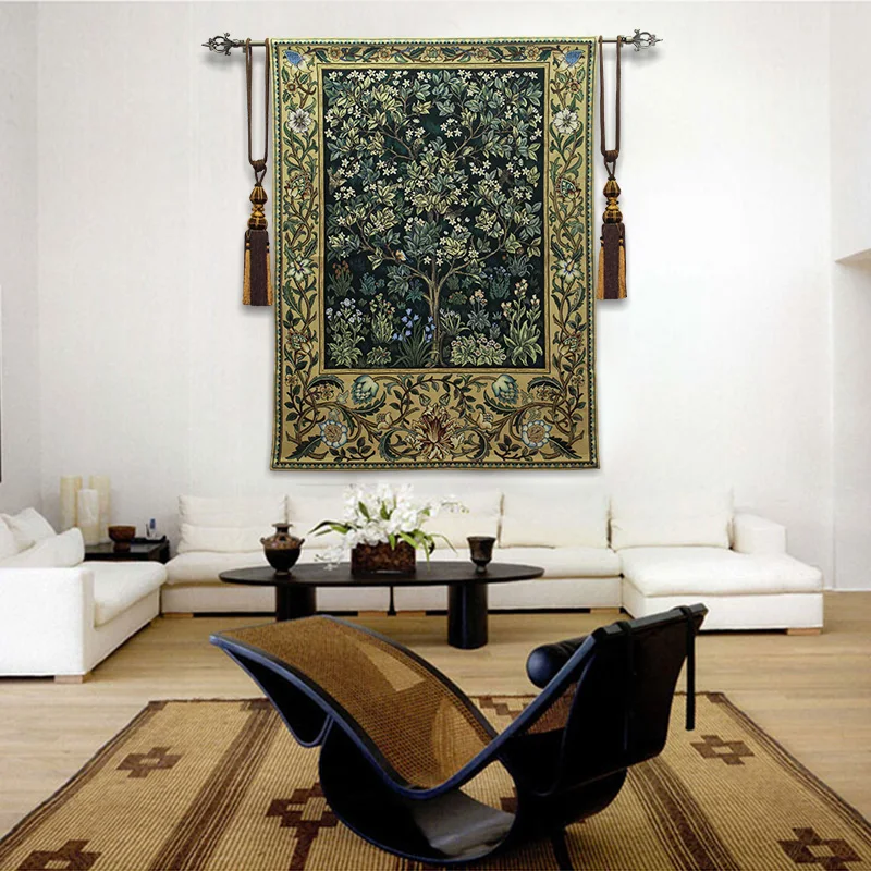 90x60 см Belgium William Morris WorksTree of Life домашний текстиль Jacauard тканевый гобелен для