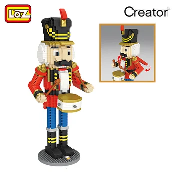 

LOZ Block Soldier Doll Nutcracker Puppet Christmas Decorations Figurines Diy Diamond mini Block Drum Figure Gifts Toys 9039 9031