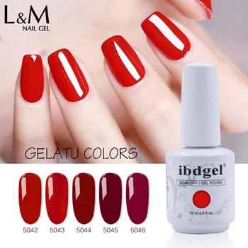 

6 Pcs ibdgel brand easy apply 120 color Charming Nail gel polish 15 ml soak off UV nail gel