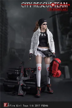 

Sexy 1/6 City Rescue Team Girl Combat Clothing Suit Set FG046 for 12" Female PH Doll Action Figure Body Accessories