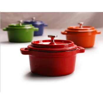 

22cm 2.8L (1-3people) Cast Iron Enamel Stew Pot Soup Pot Non-stick Porridge Enamel Casserole