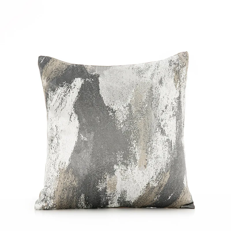 Modern Light Luxury High-grade Satin Jacquard Lumbar PillowCase Sofa Bed Hotel Office Chair Cushion Cover 30x50 45*45 Home Decor