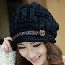 GAOKE шапки, зимняя шапка для женщин и мужчин, теплая Модная однотонная шапка в стиле хип-хоп с пуговицами, удобные вязаные шапки унисекс