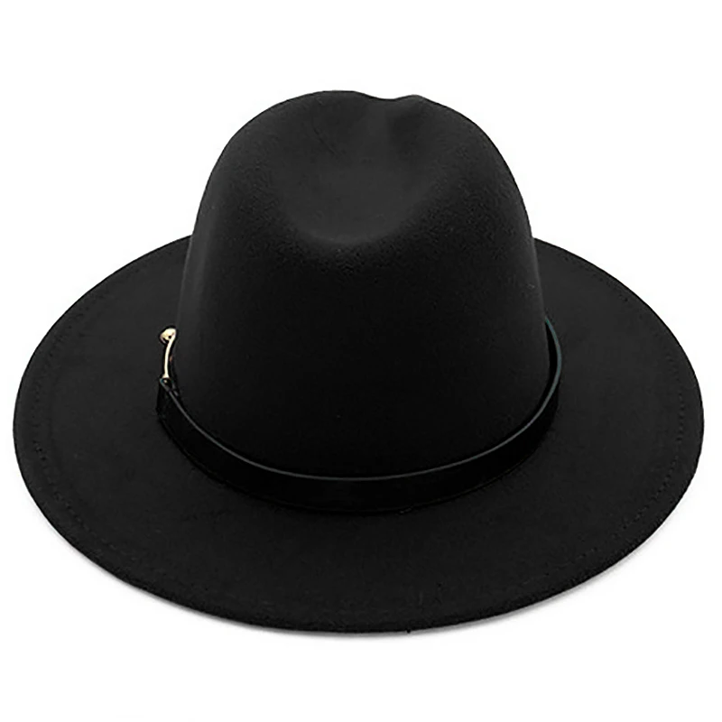 Женская Фетровая Шляпа Fedora, зимние шляпы с широкими полями, осенняя мода, женская шляпа из имитации шерсти, мужская фетровая шляпа