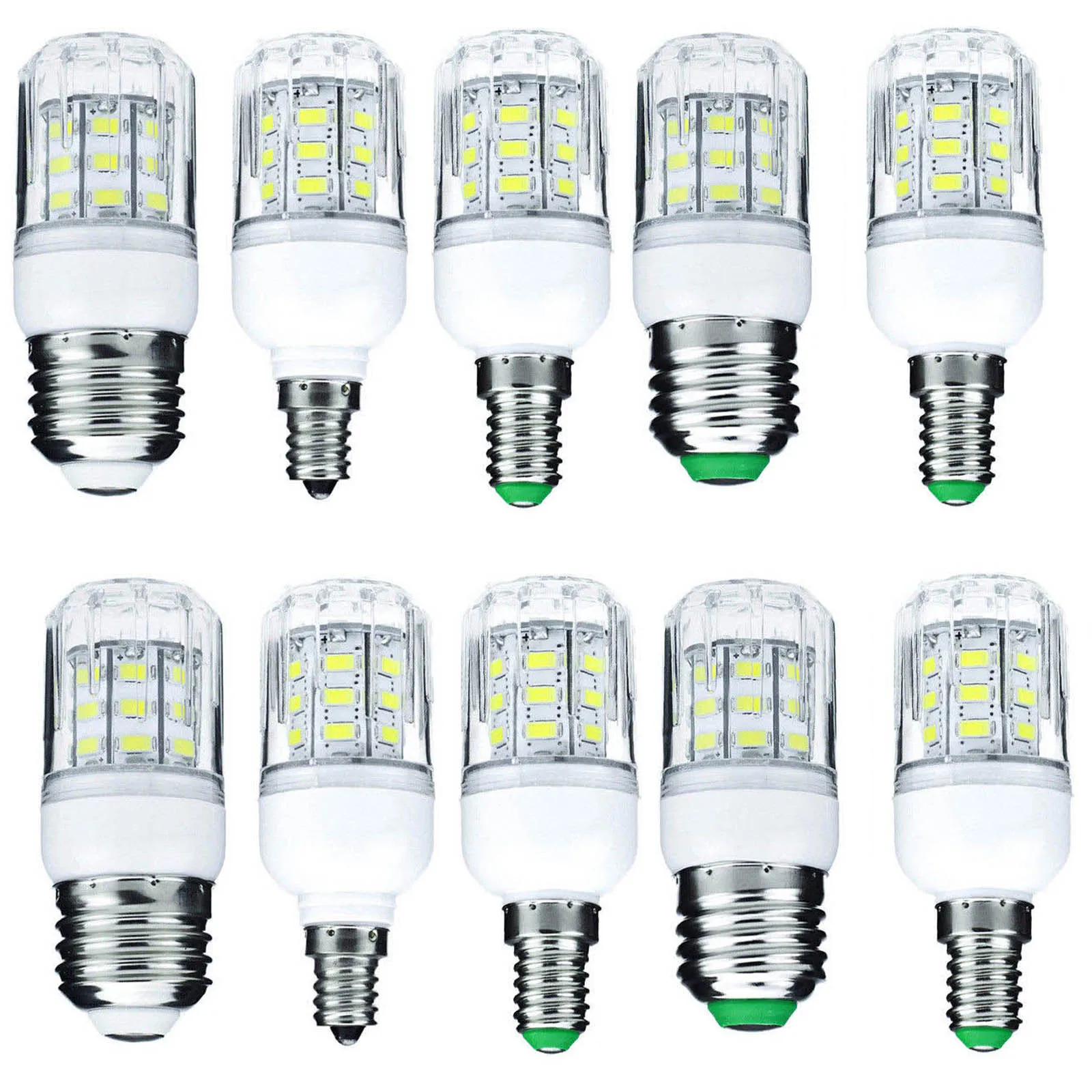 10x E27 E14 E12 E26 светодиодный лампы 5730 SMD 110V 220V DC 12V 24V 27 Светодиодный s 7 Вт светодиодный свет кукурузы лампы Рождественская лампа в форме свечи освещения