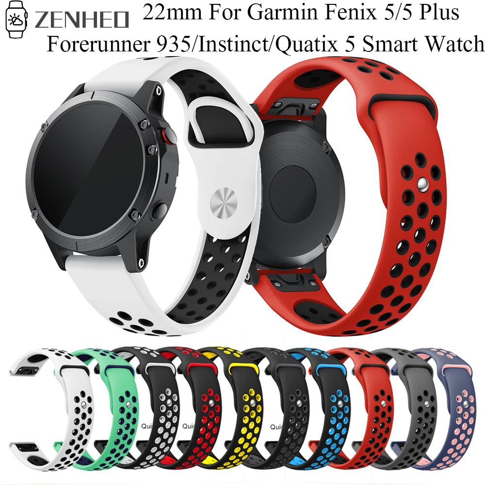 

22mm silicone strap for Garmin Fenix 5/5 Plus/Forerunner 935/Instinct/Quatix 5 frontier Smart Watch wristband accessories