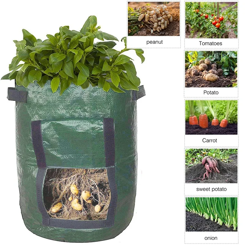 3-10 Gallons Potato Grow Bags PE Vegetable Planter Growing Bag DIY Fabric Grow Pot Outdoor Garden Pots Garden Tools Veget Garden
