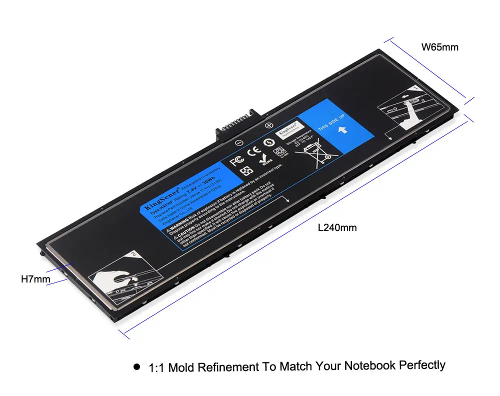 Kingsener Nova Bateria do Portátil Hxfhf para Venue 11 Pro 7130 11 Pro 7139 11 Pro 7310 Hxfhf Vjf0x 7.4v 36wh Livre Anos de Garantia - Imagem 4