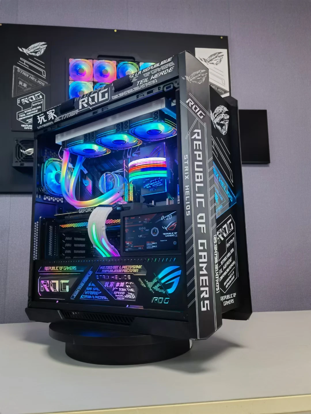 

Strix Helios GX601 эксклюзивное украшение пользовательский тематический набор чехол светильник компьютера светящаяся доска украшение 5v 3PIN