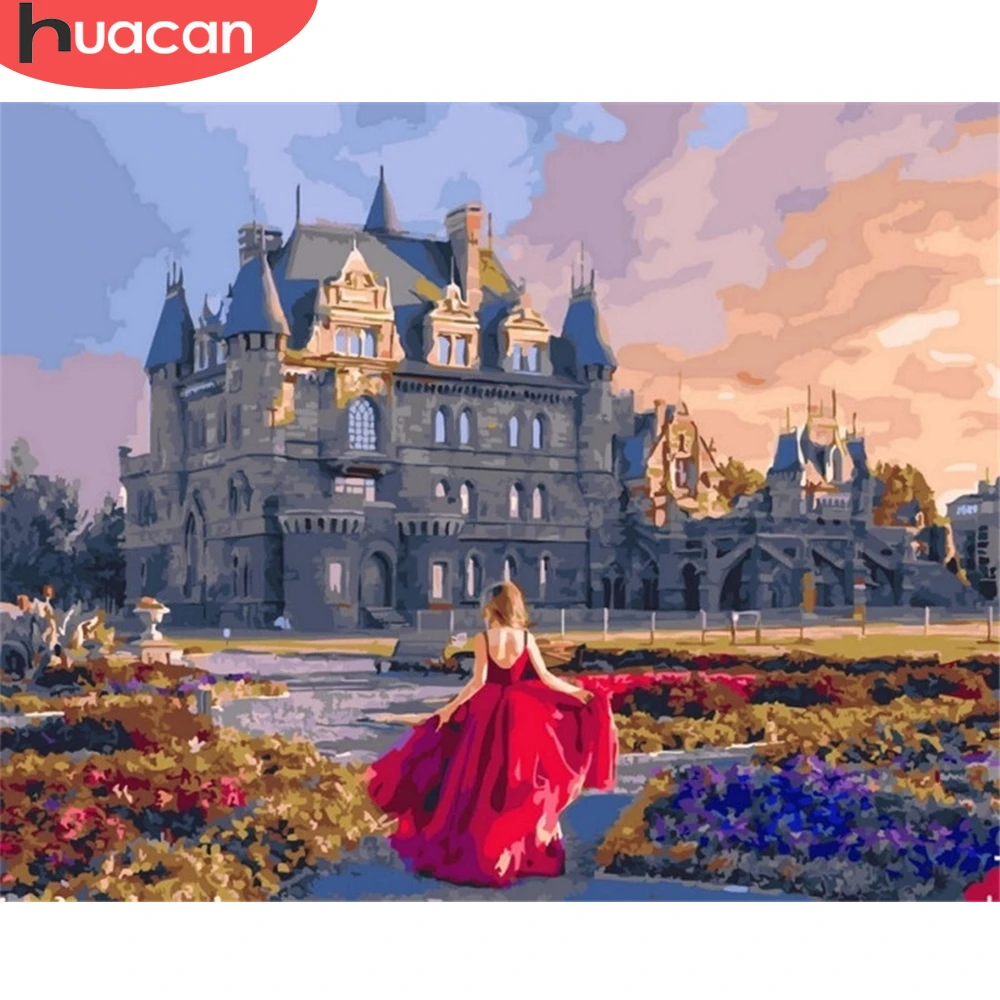 HUACAN Painting By Number Landscape Hand Painted Paintings House Art Drawing On Canvas Gift DIY Pictures Numbers Home Decor | Дом и сад