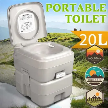 

CHH-1020 20L Portable Removable Flushing Toilet Outdoor Camping Potty Gray Outdoor Toilet Portable