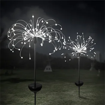

4PCS 90/150LED solar light eight function modes dandelion lawn lights/grass fireworks lamp/outdoor waterproof solar garden light