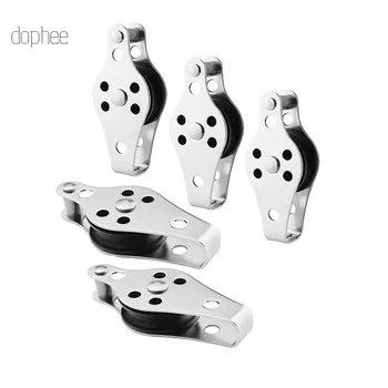 

dophee 5pcs Pulley Blocks Rope Runner Kayak Boat Accessories Canoe Anchor Trolley Kit for 2mm to 8mm Rope