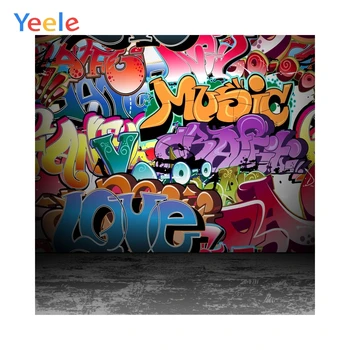 

Grunge Music Graffiti Wall Floor Baby Kid Portrait Photocall Customized Photography Background Photo Backdrop For Photo Studio