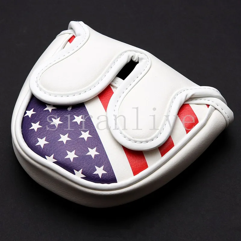 Квадратная крышка клюшки для гольфа с магнитной застежкой на голову для клубного клуба на каблуке в стиле флага США