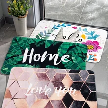 Коврик для двери в скандинавском стиле с зелеными листьями, коврик для гостиной, прихожей, крыльца, коврик для спальни, ванной