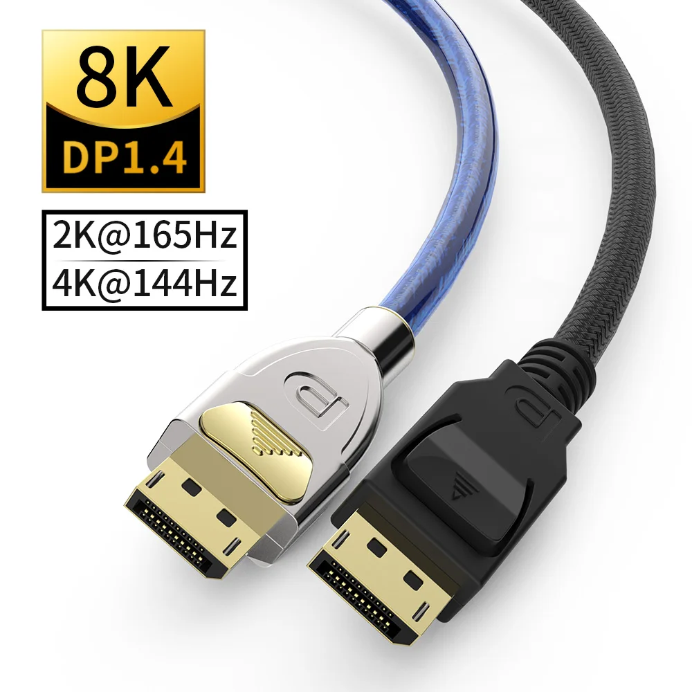 

MOSHOU Displyport DP 1.4 Cables Support 8K 60Hz 4K 144 2K 165Hz Display Stream Compression 32.4Gbps 32 bit HDR meta transport