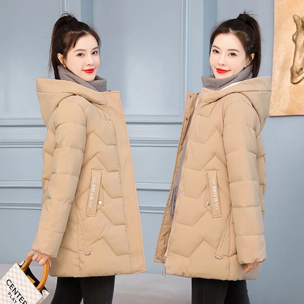 PinkyIsBlack 2021 Winter Women Jacket Long Hooded Cotton Padded Female Coat High Quality Warm Basic Outwear Parkas Women Clothes