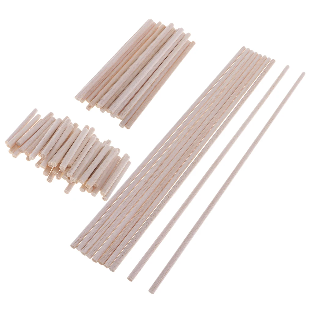 10/20/50pc Balsa Wood Unfinished Craft Round Sticks Dowel Rod Model Building
