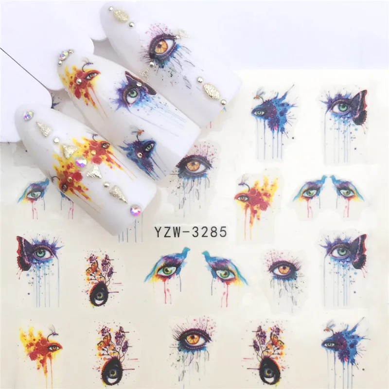 1 шт. акварельные цветочные наклейки для ногтей Фламинго Русалка Морская звезда дизайн гель маникюр декор водная ползунок