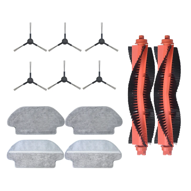 2 Roller Brush+ 6 Side Brush+ 4 Mop Cloths Pad for Xiaomi STYJ02YM Robot Vacuum Cleaner Replacement Parts Accessories