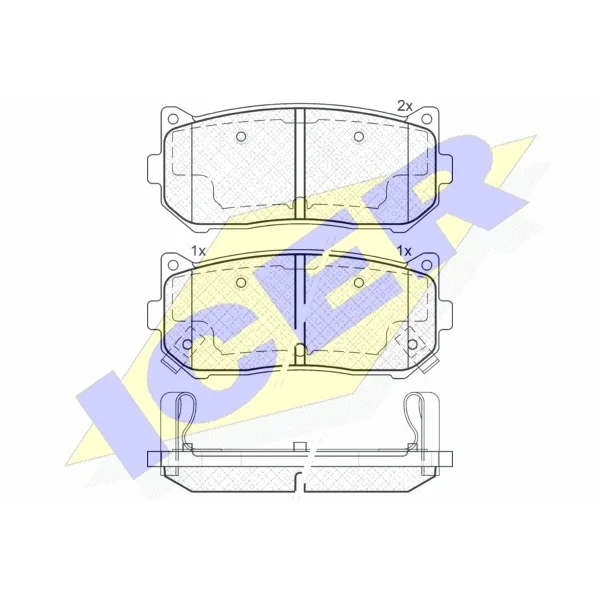 Disc pads rear for KIA Carens/Clarus 1.5-2.0i/CRDi 93 ICER |