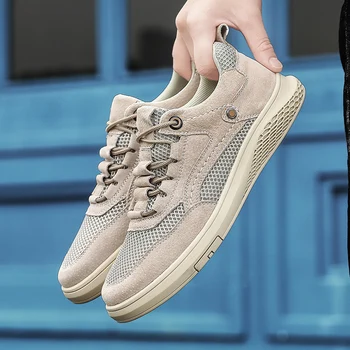 

QUAOAR Men Shoes fashion Genuine Leather Loafers Breathable Autumn lace up comfortable Casual Shoes Outdoor Men Sneakers shoes