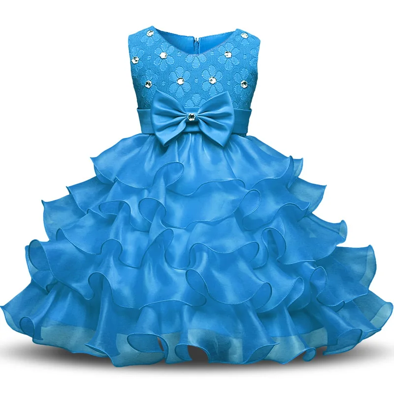 Летнее платье-пачка для девочек, платья, детская одежда, свадебное платье с цветочным узором для девочек, костюмы для вечеринки в честь Дня Рождения, одежда для детей 8 лет - Цвет: QL