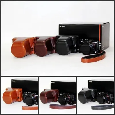 

Leather Photo Camera Case Body Bag box Bottom Cover For SONY RX1R RX1 Open Battery Design Protective sleeve