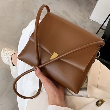 

Solid Color Simple PU Leather Crossbody Bags For Women 2021 Trend Branded Shoulder Bags Female Handbags Trending Luxury Hand Bag