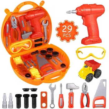 

iBaseToy 29pcs/set Kids Toolbox Toys Children Role Play Kit Pretend Play Toy Set Educational Learning Repairman Toys