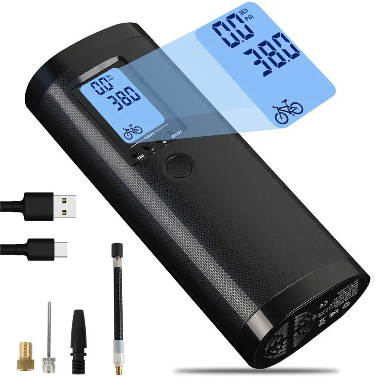 Bicycle Electric Pump Multi-Function Intelligent Charging Treasure Portable Bicycle Air Tire Pump Bike Tools