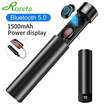 

Roreta TWS wireless bluetooth 5.0 headset In-ear stereo waterproof sports headphones For smart Phone Xiaomi Samsung Huawei