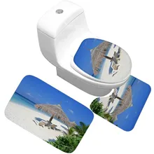 CAMMITEVER 3 шт. пляжные противоскользящие, для ванной набор ковриков водонепроницаемый коврик для ванной крышка для унитаза коврик для ванной домашний декор