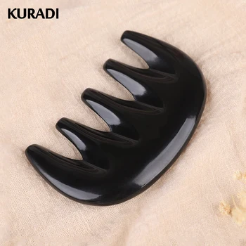

100% Natural Black Horns Hair Comb Brush Anti-static Gua Sha Treatment Scraping for Head Scalp Massage Tool Antistatic Hair Care