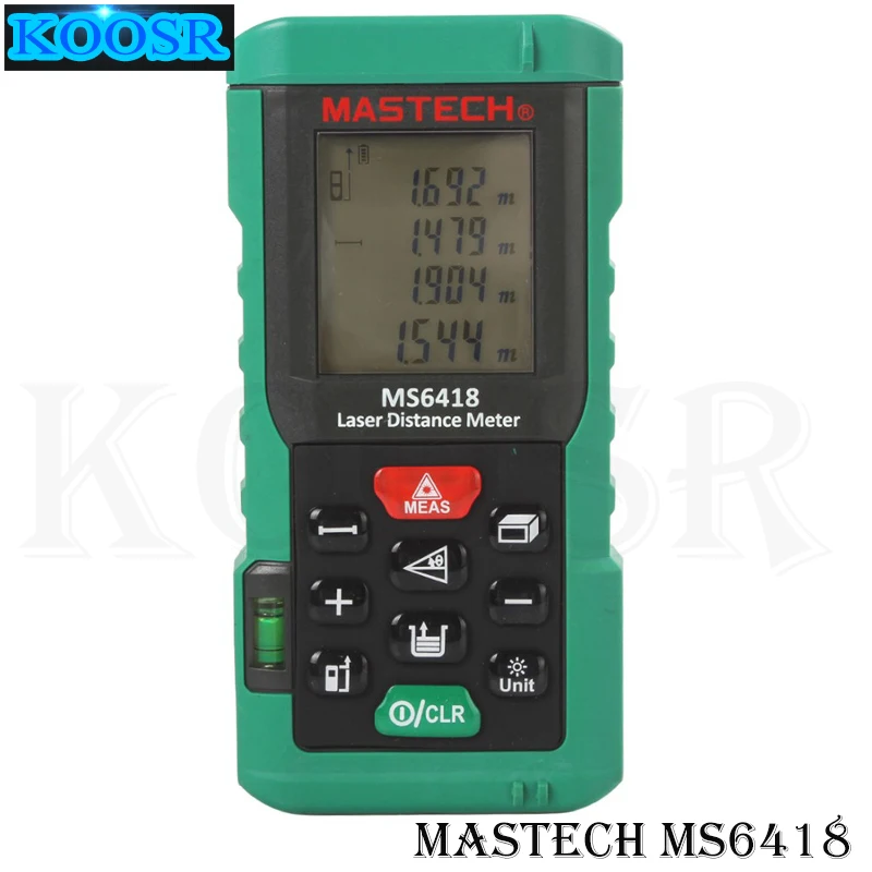 MASTECH MS6418 лазерный дальномер 80 м измеритель расстояния цифровой дальномер с пузырьковым уровнем