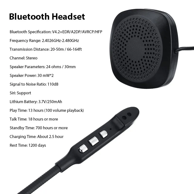 Bluetooth наушники мотоциклетные водонепроницаемые с поддержкой bluetooth 4